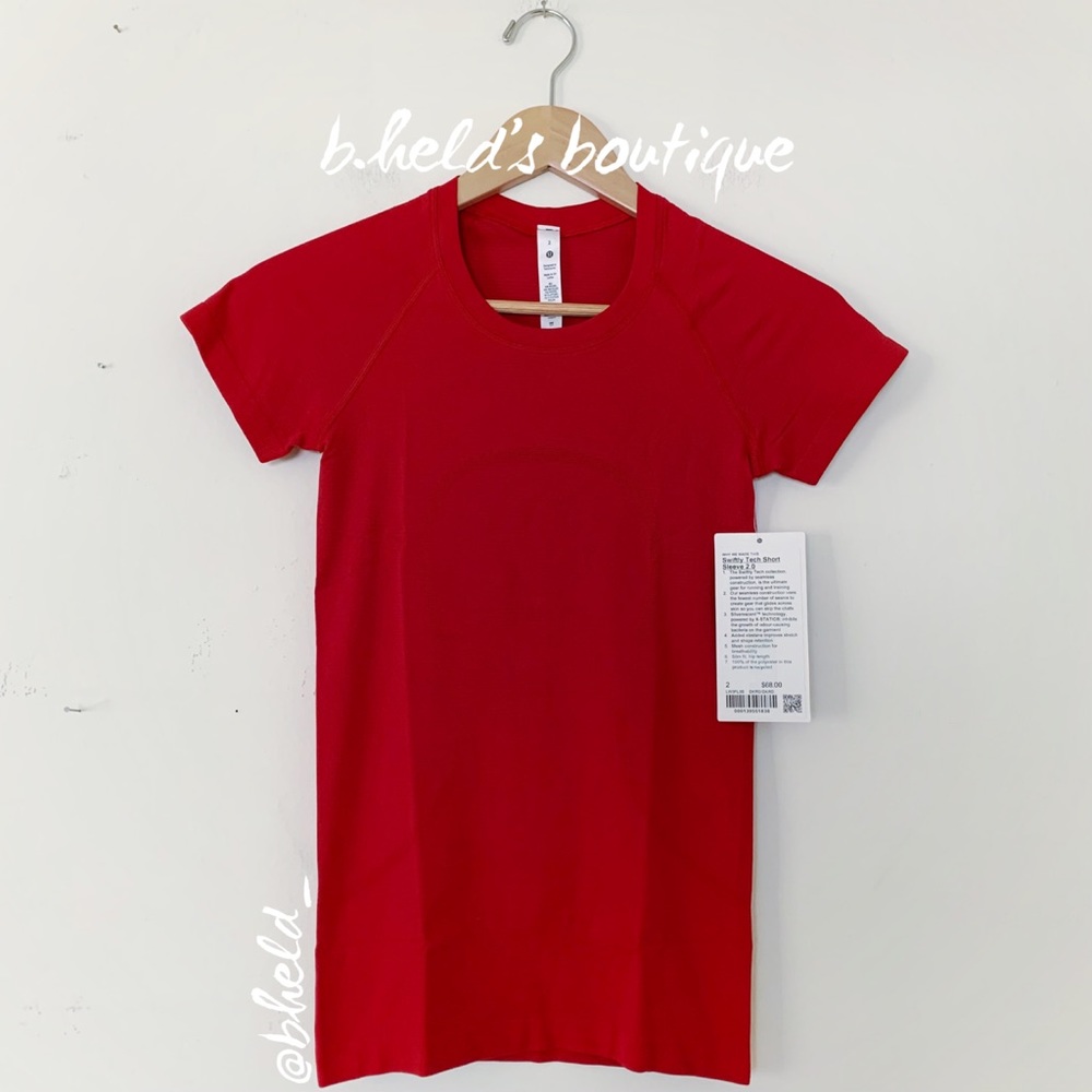 lululemon Lunar New Year Swiftly Tech Short Sleeve Shirt 2.0 Dark Red Size 2 NWT